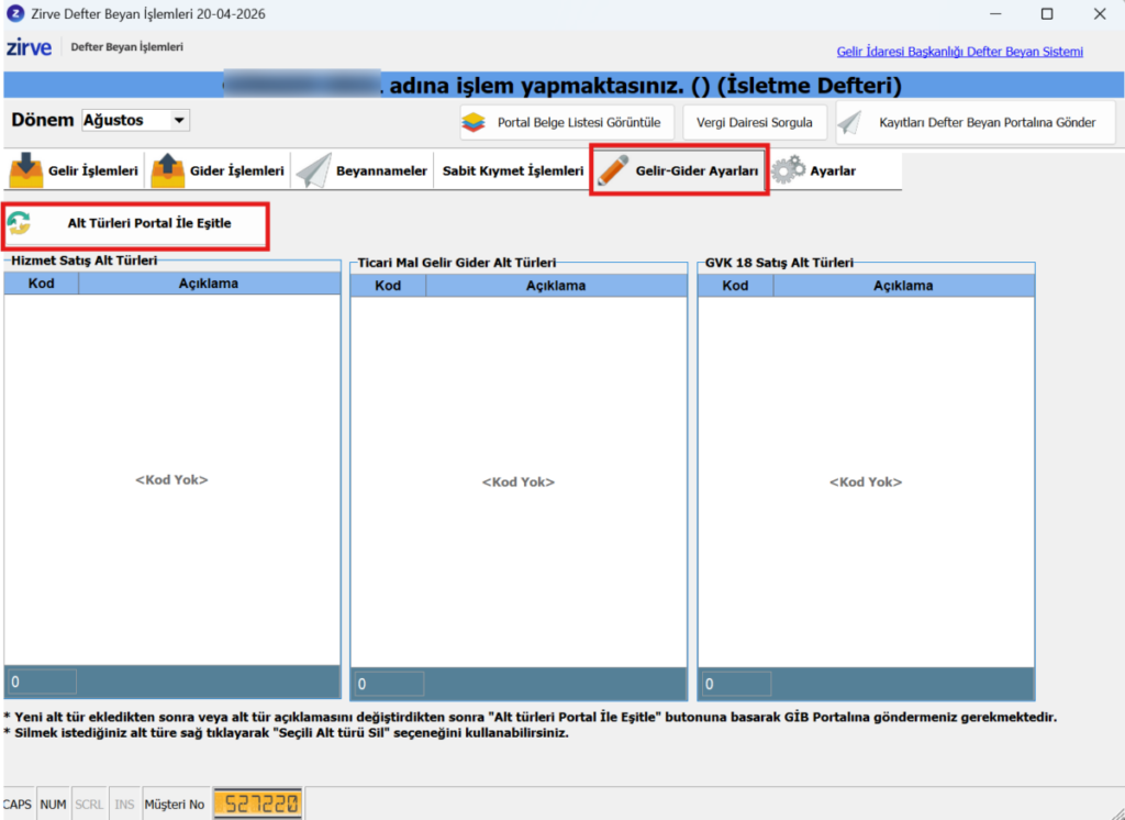 GELIR-GIDER-AYARLARI-1024x746 Nasıl Yapılır? Zirve Kullanım Kılavuzları  zirve işletme zirve defter beyan defter beyan DBS basit usül 