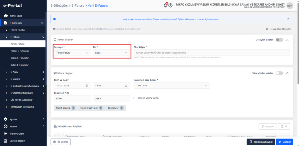 image-93-1024x502 e-Portal Nasıl Yapılır? Zirve Kullanım Kılavuzları  portal fatura e-portal e-fatura e-dönüşüm e-arşiv e fatura kesme 