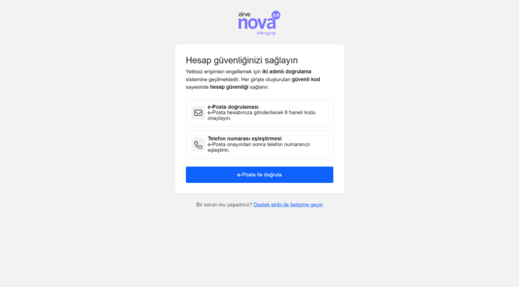 image-84-1024x567 Zirve Nova  Zirve Nova 2.0 Veri Güvenliği İki Aşamalı Doğrulama Hesap Güvenliği Giriş Güvenliği Dijital Güvenlik Çift Faktörlü Kimlik Doğrulama Bulut Muhasebe Programı 